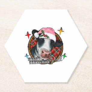 Posavasos De Papel Merry Christmas Yall Cow