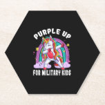 Posavasos De Papel Mes de Concienciación Púrpura Niño Militar Púrpura<br><div class="desc">Mes de Conciencia Morado Niño Militar Púrpura Camiseta Unicornio</div>