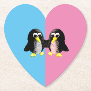 Posavasos De Papel Mi amiga el pingüino, fiesta de revelación de géne