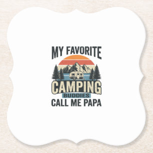 Posavasos De Papel Mi Camiseta Favorita de Camping Me Llama Papá_1