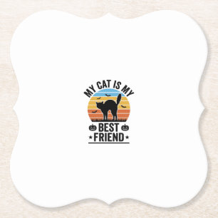 Posavasos De Papel Mi gato es mi mejor amigo Diseño de camiseta de ga
