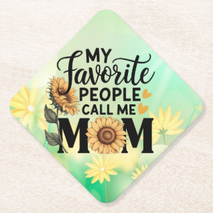 Posavasos De Papel Mi gente favorita llama a Mom-56392