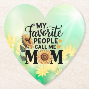 Posavasos De Papel Mi gente favorita llama a Mom-56392