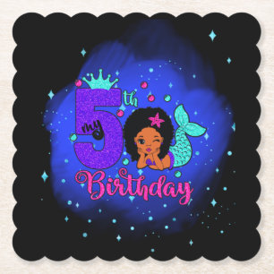 Posavasos De Papel Mi sirena de cumpleaños número 5