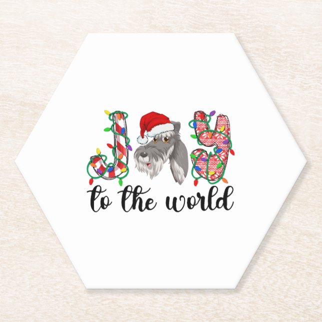 Posavasos De Papel Ministra Schnauzer Navidades Mini Schnauzer Xmas (Anverso)