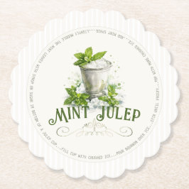 Posavasos De Papel Mint Julep Recipe Derby Party Modern Watercolor
