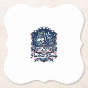 Posavasos De Papel Misión Nocturna Patriótica Lobo Patriota Militar I