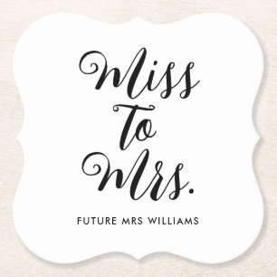 Posavasos De Papel Miss a la Sra. Modern Bridal Shower