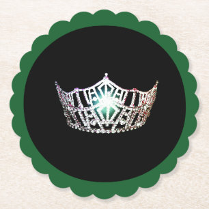 Posavasos De Papel Miss America Silver Crown Sclpd Paper Coasters
