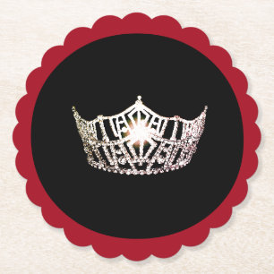 Posavasos De Papel Miss America Silver Crown Sclpd Paper Coasters