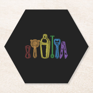 Posavasos De Papel Mixólogo de barman de la camarera LGBT arcoiris