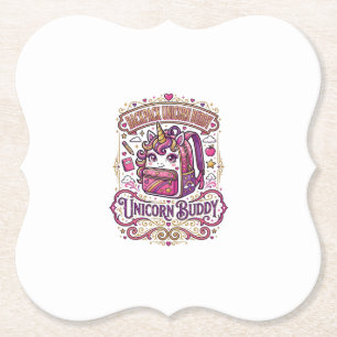 Posavasos De Papel Mochila de Unicornio Amigo de Unicornio Diseño de