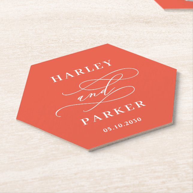 Posavasos De Papel Moda Caligrafía Boda Ensayo Compromiso (En perspectiva)