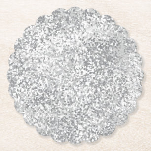 Posavasos De Papel Moda de patrón Purpurina de imitación gris platead