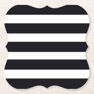 Posavasos De Papel Moda Elegante Moderno Rayas Negras Y Blancas