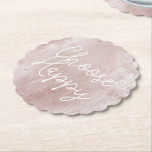 Posavasos De Papel Moda feliz inspiradora turbia Rosa Rubor Pink