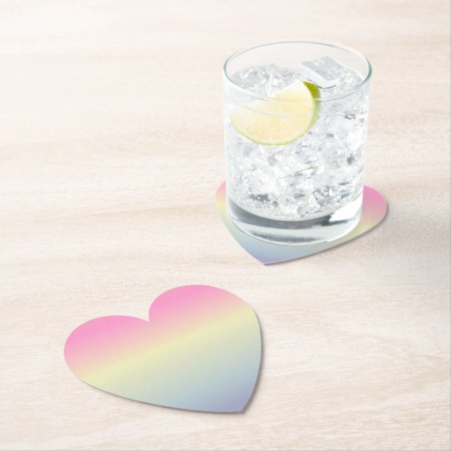 Posavasos De Papel moda giratoria unicornio arcoiris púrpura rosa (In situ)