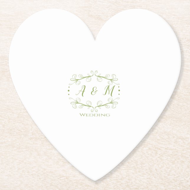 Posavasos De Papel Moda verde boda (Anverso)