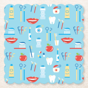 Posavasos De Papel Modelo azul dental