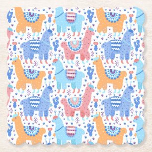 Posavasos De Papel Modelo colorido brillante de la alpaca