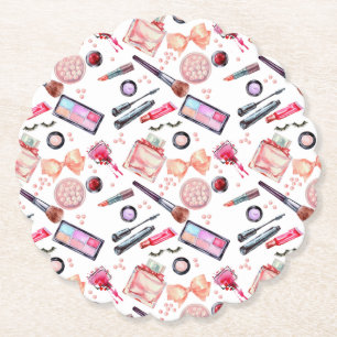 Posavasos De Papel Modelo del maquillaje de la acuarela