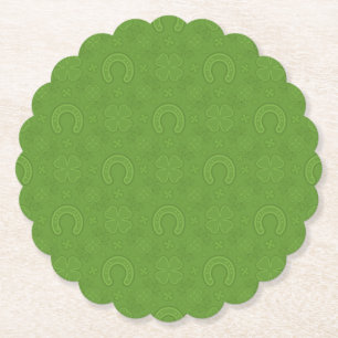 Posavasos De Papel Modelo verde afortunado de los iconos