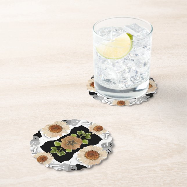 Posavasos De Papel Modern abstract floral art (In situ)