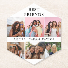 Posavasos De Papel Modern Friend Collage Photos Simple