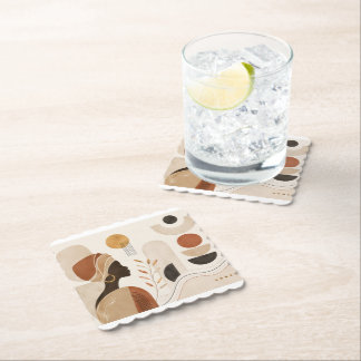 Posavasos De Papel Modern Muse Paper Coasters | Abstracto Artesanal