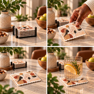 Posavasos De Papel Modern Muse Paper Coasters Abstracto Artesanal