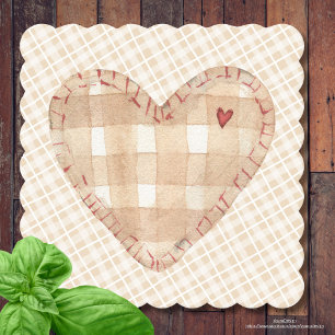 Posavasos De Papel Moderna casa de campo rústica corazón y marrón tar