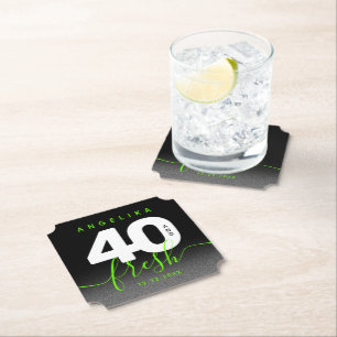 Posavasos De Papel Moderna Girly verde brillante 40 y fresco