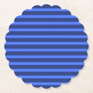 Posavasos De Papel Moderna Marina simple azul nombre de dos franjas d
