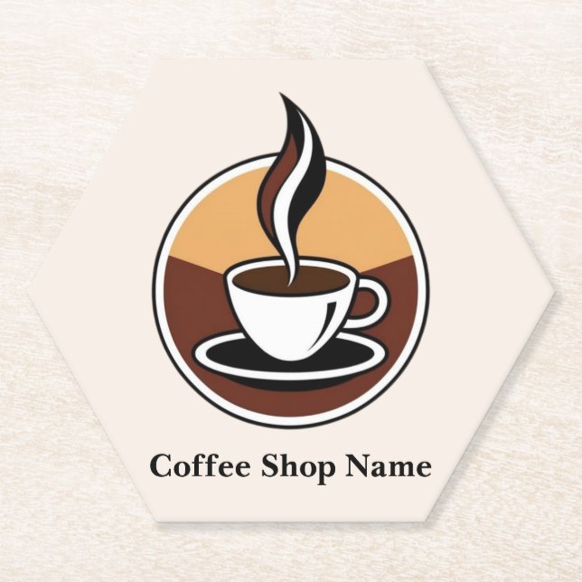 Posavasos De Papel Moderna tienda profesional de cafetería sencilla (Anverso)