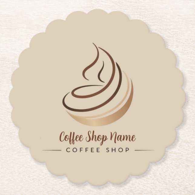 Posavasos De Papel Moderna tienda profesional Minimal Coffee Shop (Anverso)