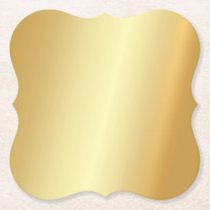 Posavasos De Papel Moderna y elegante plantilla Faux Gold Blank
