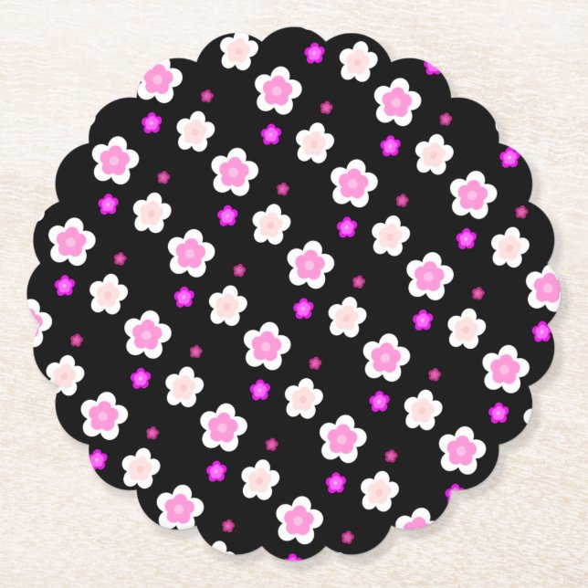 Posavasos De Papel Moderno gradiente de flores de margarita de primav (Anverso)