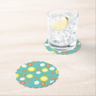 Posavasos De Papel Moderno gradiente lindo Daisy flores patrón girato