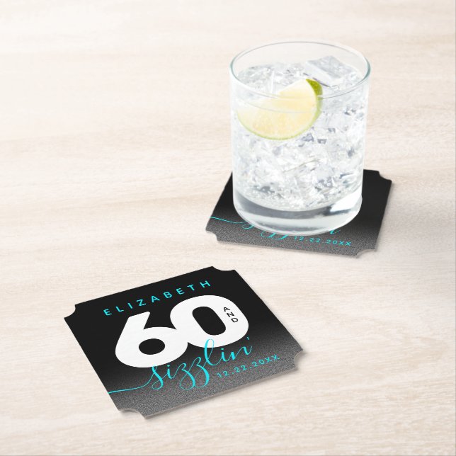 Posavasos De Papel Moderno Helado Girly Azul 60 y Sizzling (In situ)