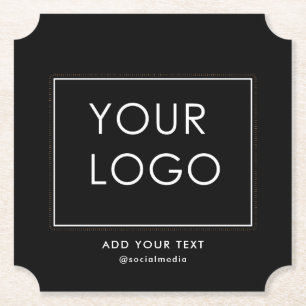 Posavasos De Papel Moderno logotipo corporativo de empresa negro