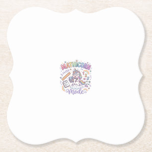 Posavasos De Papel Modo Unicornio Mathicorn Tipografía Adorable Diseñ