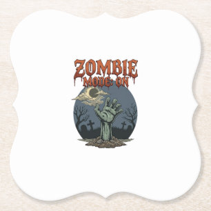 Posavasos De Papel Modo Zombie Halloween Mano Cementerio Luna_1