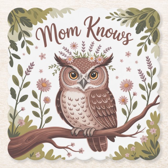 Posavasos De Papel Mom Knows (Anverso)