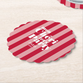 Posavasos De Papel Mon Cherie Let's Fiesta Cherry Red Bold Stripe