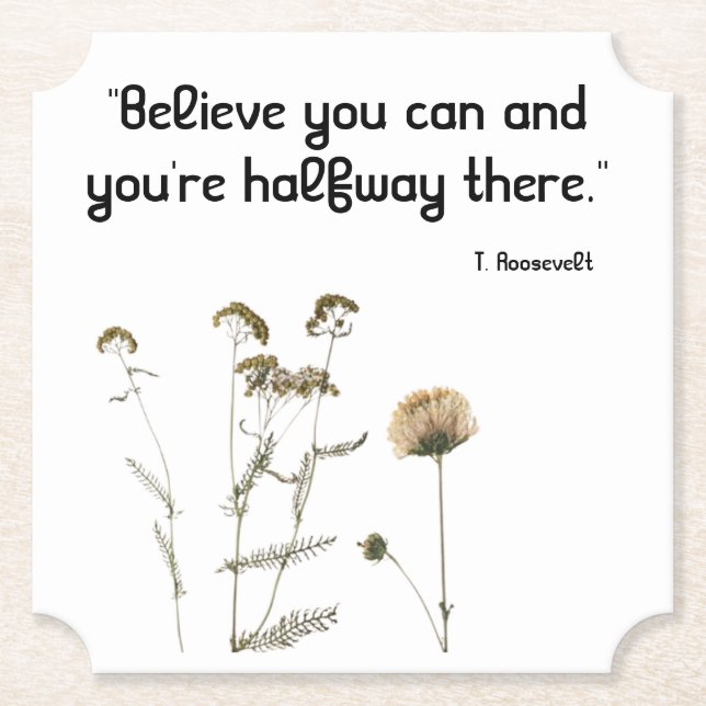 Posavasos De Papel Monasterio personalizable con motivos florales (Anverso)