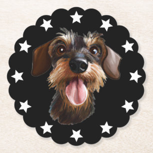 Posavasos De Papel Monastre de papel Dachshund con cable