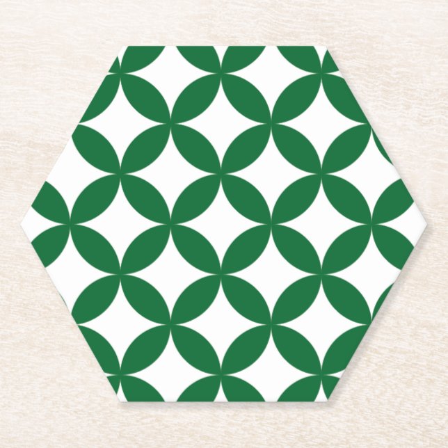 Posavasos De Papel Monastre Hexagon Shippo Verde (Anverso)