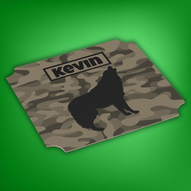 Posavasos De Papel Monograma de silueta de lobo negro moderno | (Subido por el creador)