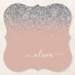Posavasos De Papel Monograma del Purpurina Rosa Rubor color plata ros<br><div class="desc">Oro Rosa - Bastones de papel de Monograma con Purpurina de tinta rosa y plateado Rubor. Esto hace que la graduación perfecta, el cumpleaños, el boda, la ducha de novia, el aniversario, la ducha de bebé o la fiesta de soltera sea un regalo para alguien que ama el lujo glam...</div>