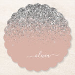Posavasos De Papel Monograma del Purpurina Rosa Rubor color plata ros<br><div class="desc">Oro Rosa - Bastones de papel de Monograma con Purpurina de tinta rosa y plateado Rubor. Esto hace que la graduación perfecta, el cumpleaños, el boda, la ducha de novia, el aniversario, la ducha de bebé o la fiesta de soltera sea un regalo para alguien que ama el lujo glam...</div>